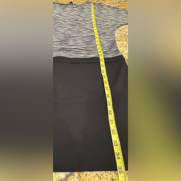 Ann Taylor Loft Black White Tweed Dolman Sleeve Contrast Shift Dress Size 8 - Picture 9 of 9